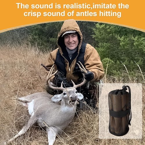 RunNico 1 Pack Rattle Bag Buck Call,Realistic Deer Antlers Rattling Sound with Storage Bag,Rattle Bag Attracting Deer for Simulate Whitetail and Hunting Gear