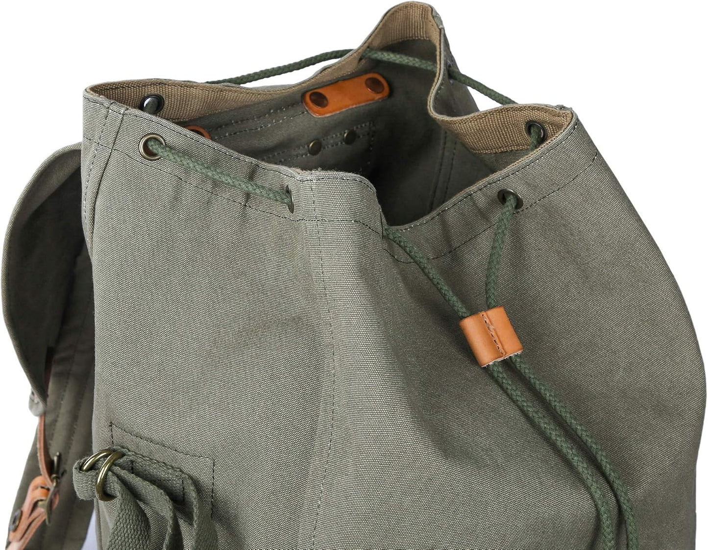 Gootium Canvas Backpack - Vintage Military Rucksack Travel Dayack, Green