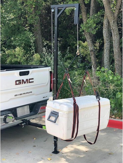 HME Truck Hitch Game Hoist Complete Kit with Winch and Gambrel, 400 lb Capacity - Hunting Game Skinning and Cleaning Accessory with 360-Degree Swivel Shaft and Adjustable Height