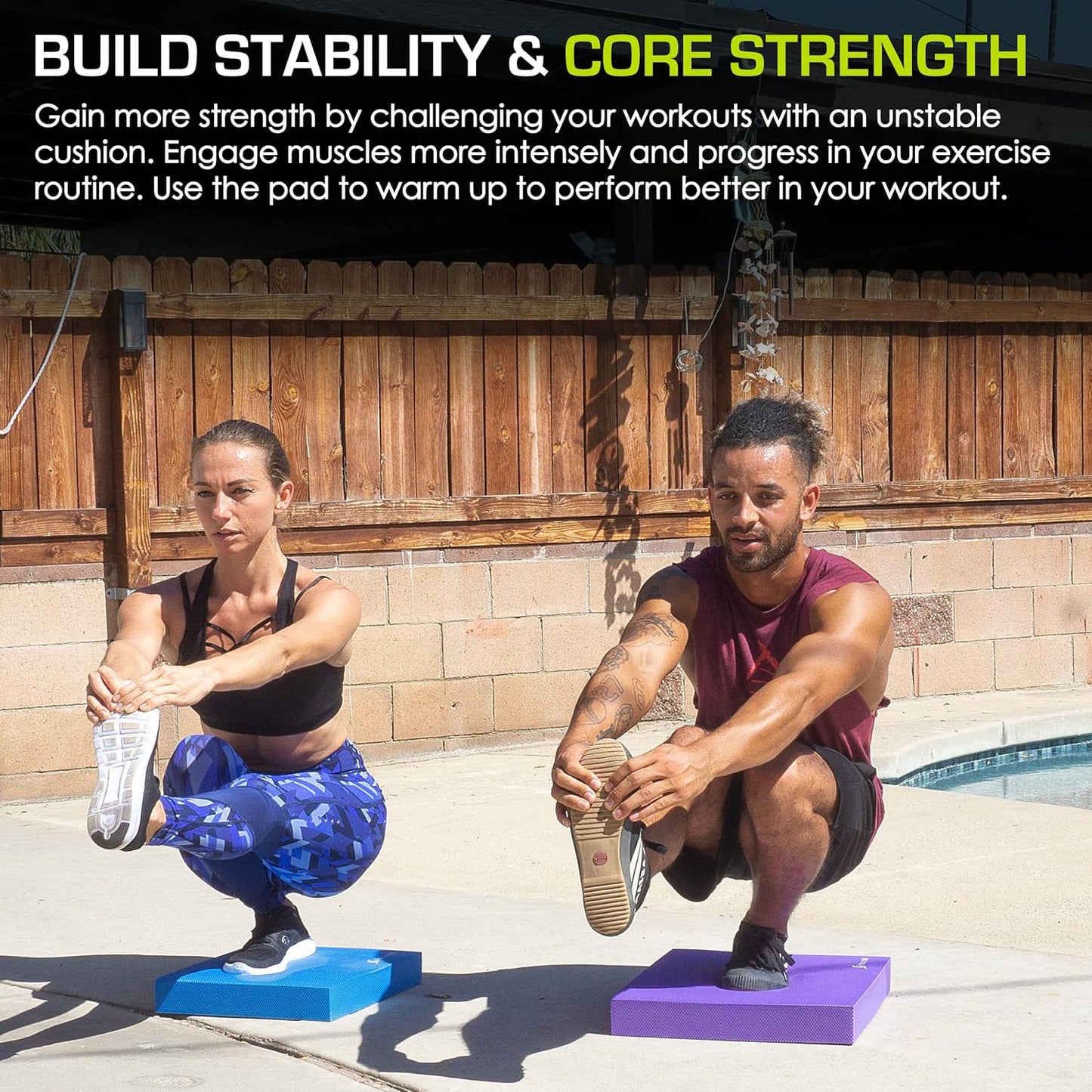 ProsourceFit Exercise Balance Pad – Non-Slip Cushioned Foam Mat & Knee Pad for Fitness and Stability Training, Yoga, Physical Therapy