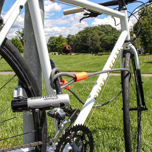 Kryptonite Kryptolok Mini-7 Bike U-Lock with Cable, Heavy Duty Anti-Theft Bicycle U Lock, 12.7mm Shackle and 10mm x4ft Length Security Cable with Mounting Bracket and Keys,Black / Steel