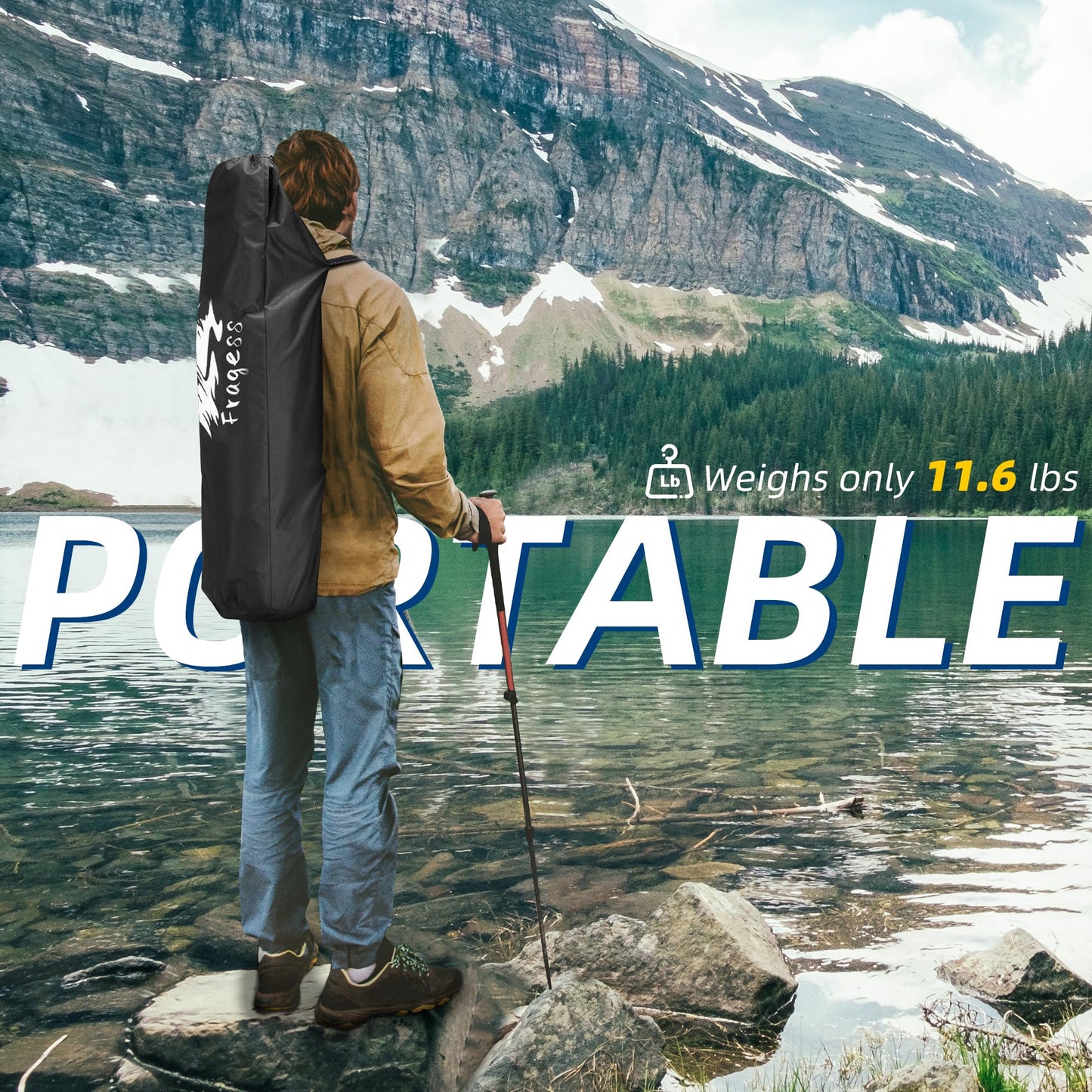 Fragess Portable Hammock Camping Chair with Adjustable Back, Folding Hammock Chair Supports 330lbs, Camping Swing Chair for Adults, Camping Hammock Chair for Lawn, Concerts, Backyard, Stargazer-Black