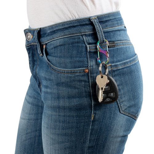 Nite Ize S-Biner SlideLock Stainless Steel - Secure Key Holder Carabiner with SlideLocks - Key & Keychain Organizer - Lockable Carabiner for Daily Use - Size 2, Spectrum (5 Pack)