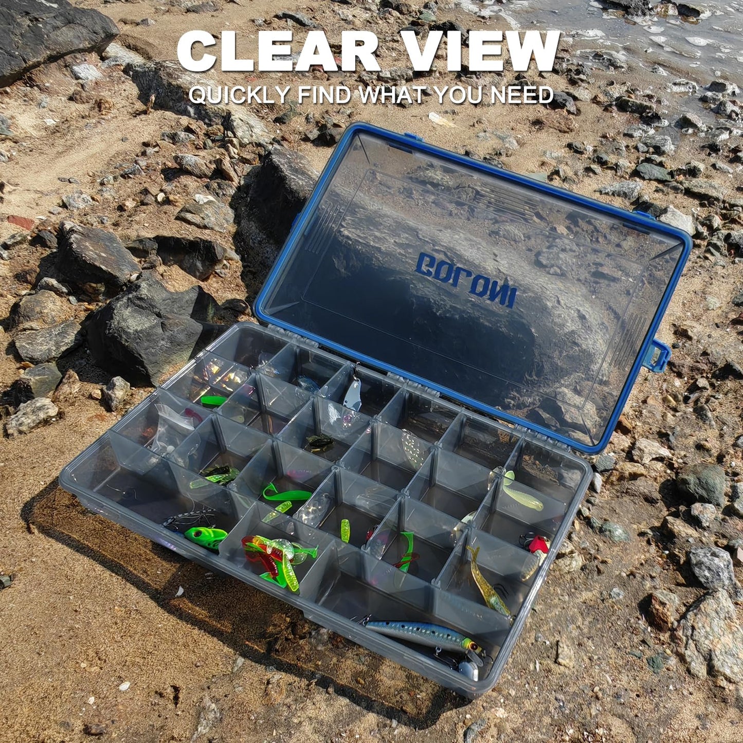 Goloni 3700 Tackle Box Waterproof,Fishing Gifts for Men,Plastic Organizer Box with Adjustable Dividers 4 Packs