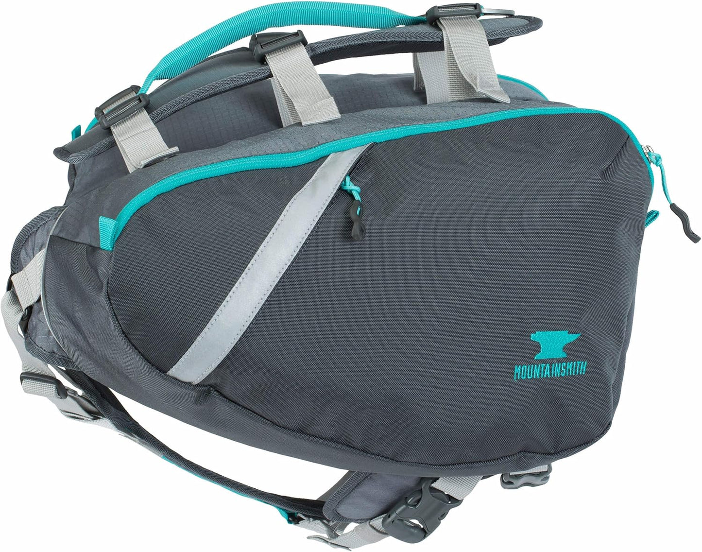 Mountainsmith K9 Dog Pack, Adjustable Chest and Back Harness Canine Backpack, Saddle Bags with Zippered Pockets for Camping, Travel, Outdoors, Backpacking, Hiking, Caribe Blue, Small