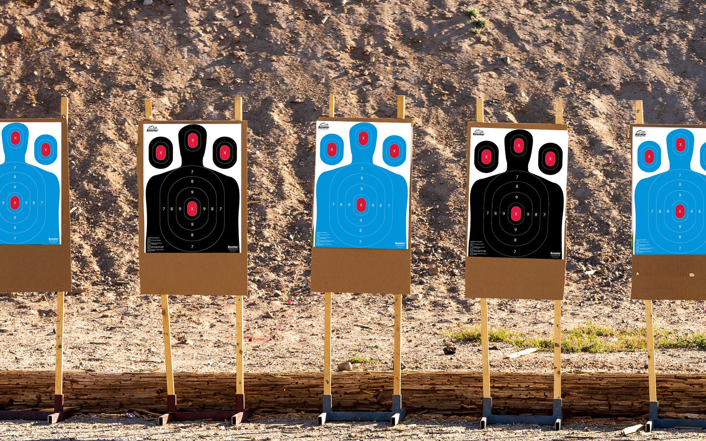 Ascentor Silhouette Shooting Target - Large Size 18 x 24 - Multiple Aiming Zones - Blue - Pack of 50