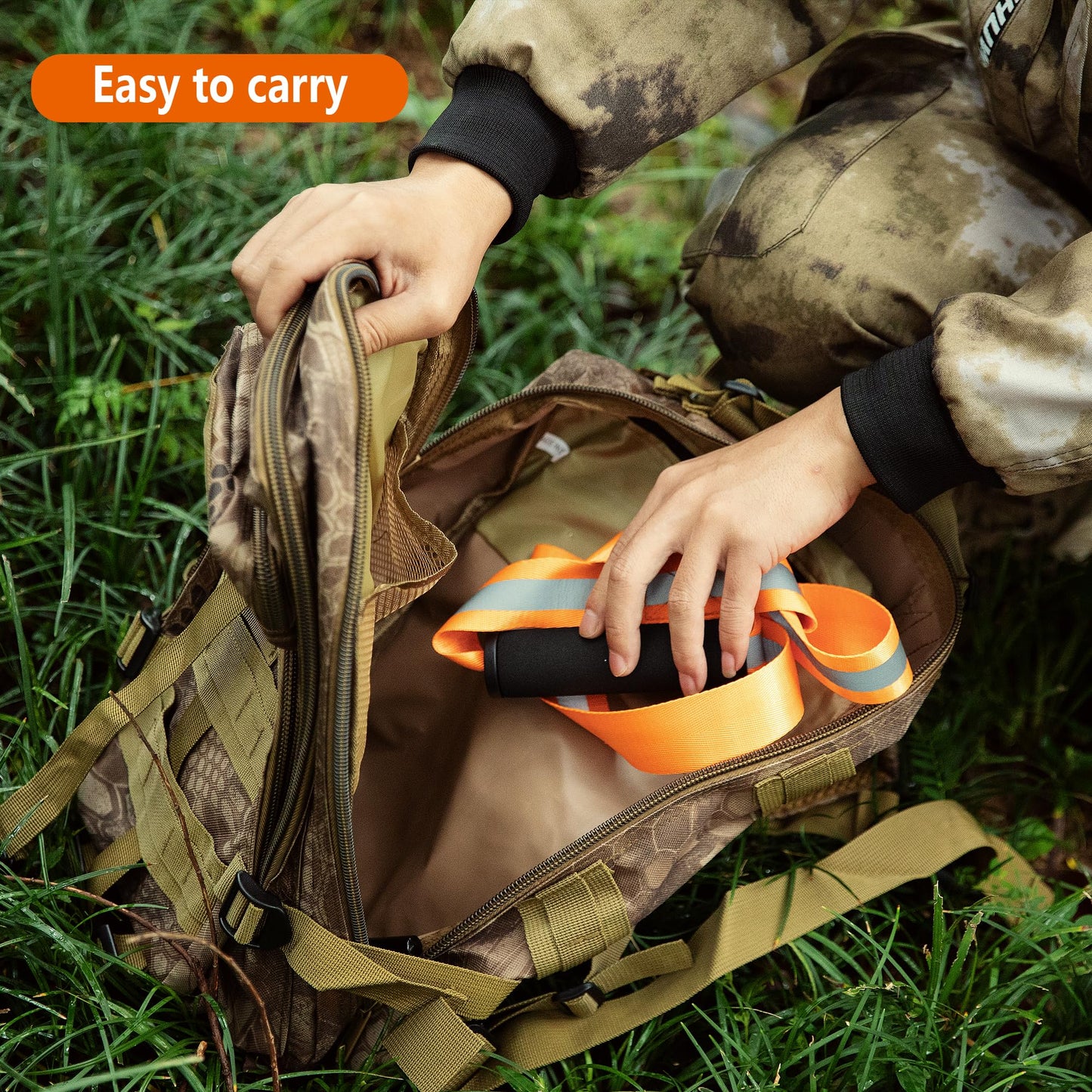 Adnee 4 Pack Deer Drag and Harness - 4.9ft Deer Drags Rope for Hunting Gear- Reflective Deer Safety Hunting Accessories with Comfort Grip Handle for Man