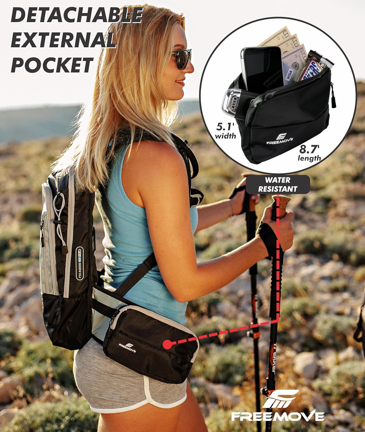 FREEMOVE Hydration Water Backpack 3in1 with 2L Bladder & Insulated Backpack Cooler Bag - a Complete Hydration Solution - Ideal Hydro Camel Back Pack for Hiking, Biking, Running, Cycling, MTB & Rave