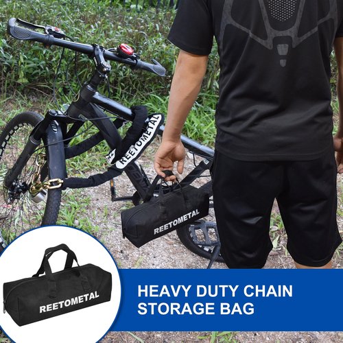 REETOMETAL Heavy Duty Security Chain, 6 Foot x 3/8" Thick Hardened Steel Cut Proof Anti-Theft Lock Chain for Motorcycles, Bicycles, ATVs, Trailers, Containers
