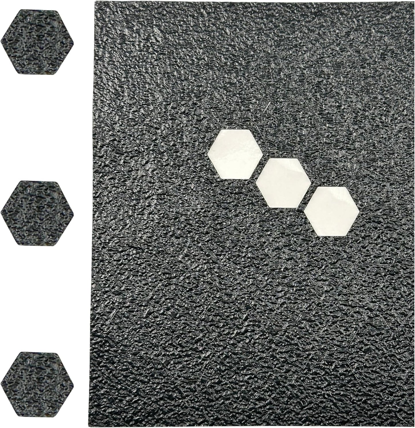 Tactical Grip Tape - 46 Pre-Cut Black Hexagon Textured Stickers for Enhanced Control