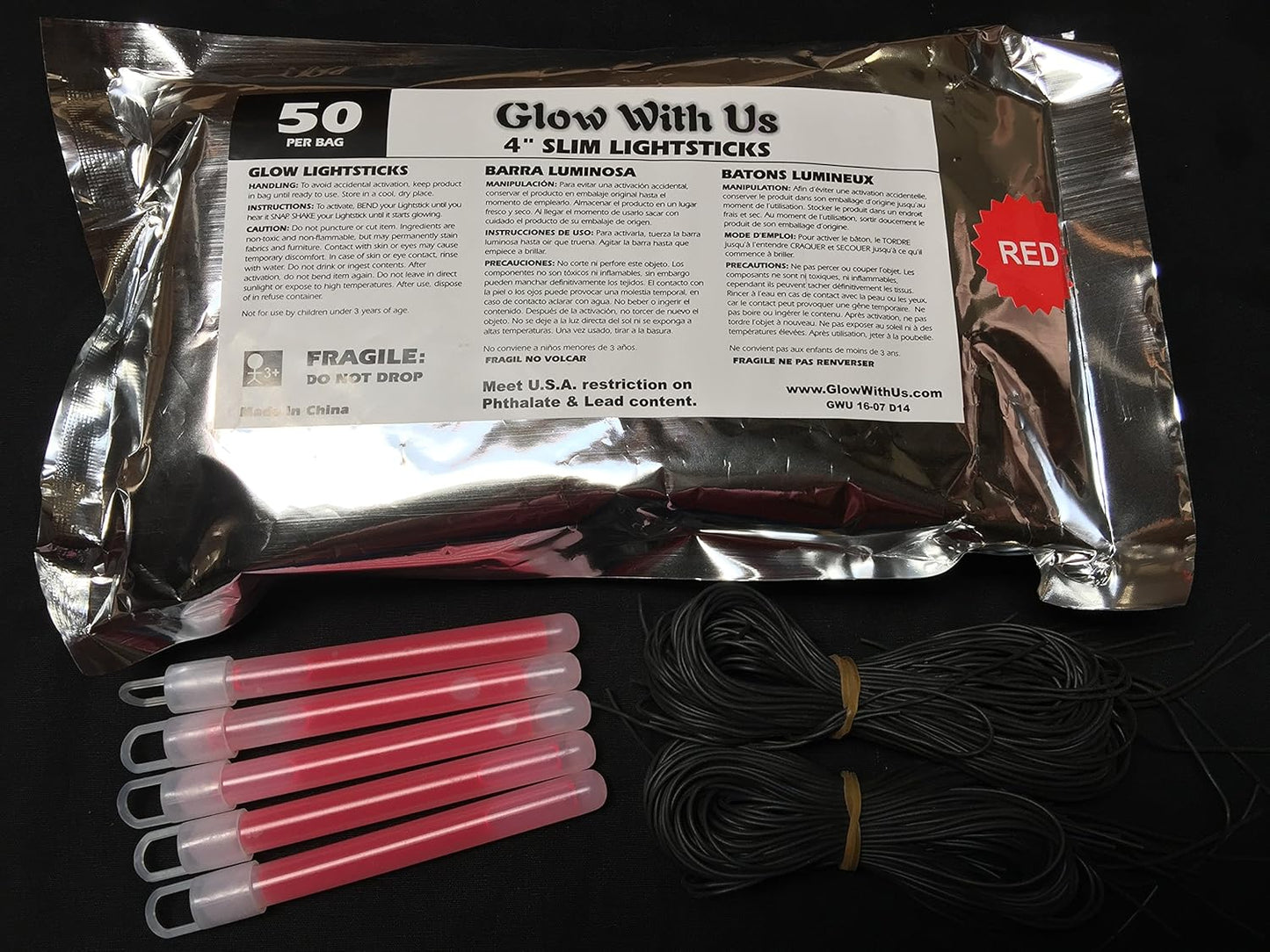 Glow Sticks Bulk Wholesale, 50 4” Blue Glow Stick Light Sticks. Bright Color, Kids Love Them! Glow 8-12 Hrs, 2-Year Shelf Life, Sturdy Packaging, GlowWithUs Brand