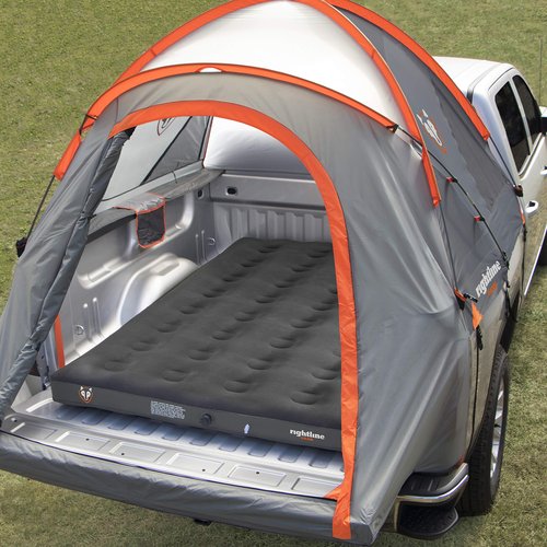 Napier Backroadz Truck Tent, Grey/Green, Full Size Short Bed (5.5'-5.8') & Rightline Gear Truck Bed Air Mattress with Built-in Pump, 5 to 6 Foot Bed