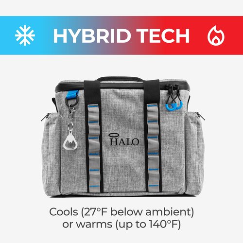 Halo Thermoelectric Cooler Bag, 12V Electric Cooler Bag with Hybrid Cooling and Warming Technology, Plug-in for Vehicles, 15L Capacity, Lavender