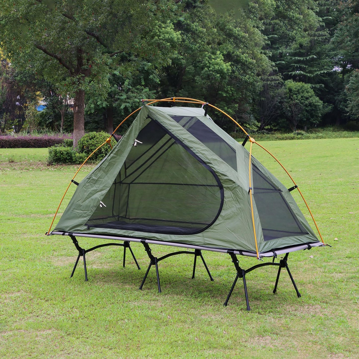 Arctic Lemmings 4-in-1 Camping Cot Tent, Foldable Elevated Tents Set for 1 Person to Use, Portable Tent for Outdoor Hiking, Camping