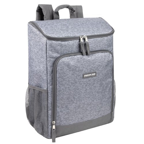 Insulated Cooler Backpack Food Delivery Bag with Drink Cup Holders, Pocket | Soft Sided Backpack Cooler Insulated Leak Proof 30 Can Travel Cooler Bag for Groceries, Camping, Beach (Heather Grey)