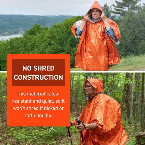 S.O.L. Survive Outdoors Longer S.O.L. Heat Reflective Waterproof Poncho (3 Pack)