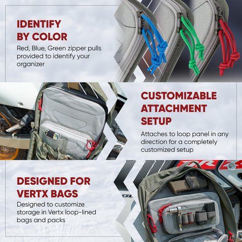 Vertx Pack Zip Pouch Organizer Insert Attachment for Backpack, Bag, Travel, Organization Pouches, Medium