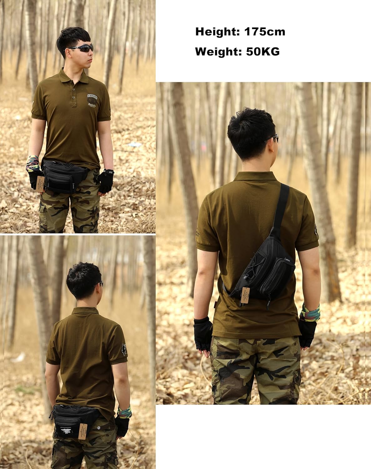 ArcEnCiel Tactical Fanny Pack for Men Waist Bag Military Hip Belt Outdoor Hiking Fishing Bumbag with Patch