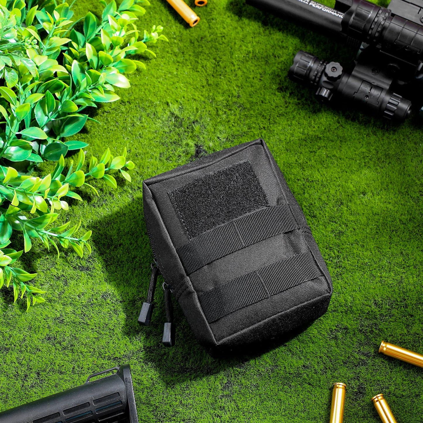 Cunno 8 Pcs Molle Pouches Tactical Molle Pouch Vest Pouch Cell Phone Belt Pouch Waterproof Waist Bag Pack Utility EDC Pouch Bag Compact Accessories Gadget Pocket Organizer (Black)
