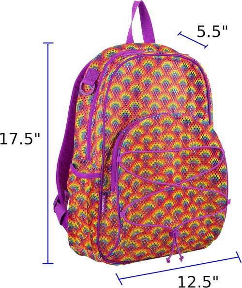Lightweight Mesh Beach Backpack - See-Through Travel Bag for College, Swim & Gym - Black
