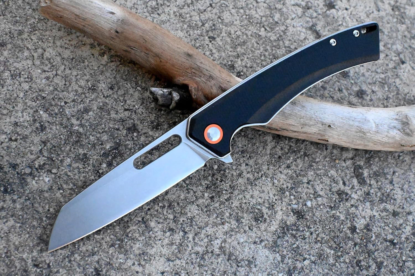 YAK & YETI Black Micarta Handle Folding Knife- Everyday Carry Knife for Men and Women - Indoor or Outdoor-Camping and Hunting knife-D2 steel Blade knives