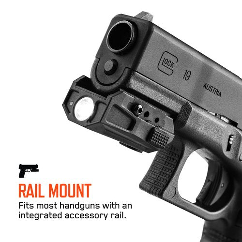 iProtec MYCRO Rail Mount Flashlight RM300, 4 Light Modes, Ambidextrous, and Rechargeable Rail Mount Flashlight
