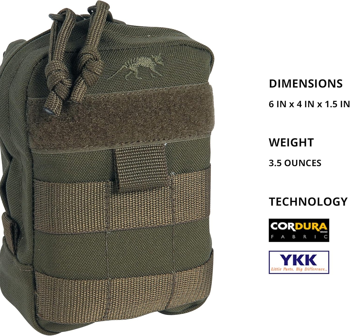 Tasmanian Tiger Tac Pouch 1 Vertical - Olive, Compact Tactical Gear (TT-7647-331)