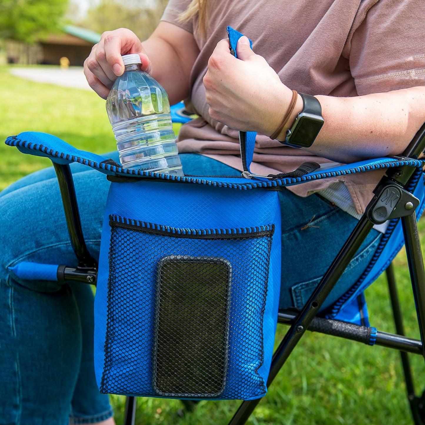 Kijaro Enjoy Versatile Folding Sports, Outdoor Chair & Lawn Chair, Dual Lock Feature, Maldives Blue (Hard Arm)