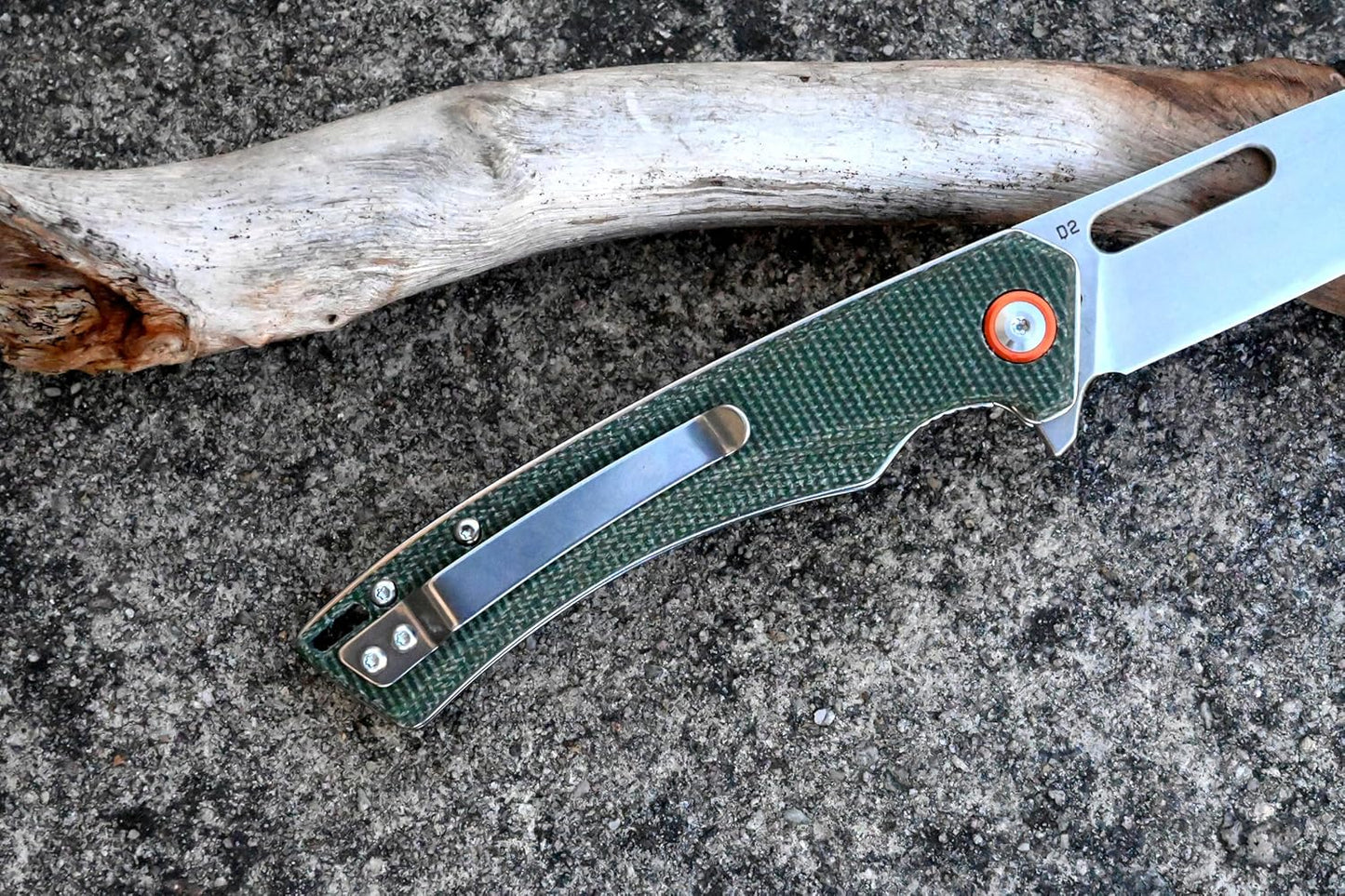 YAK & YETI Green Micarta Handle Folding Knife- Everyday Carry Knife for Men and Women - Indoor or Outdoor-Camping and Hunting knife-D2 steel Blade knives