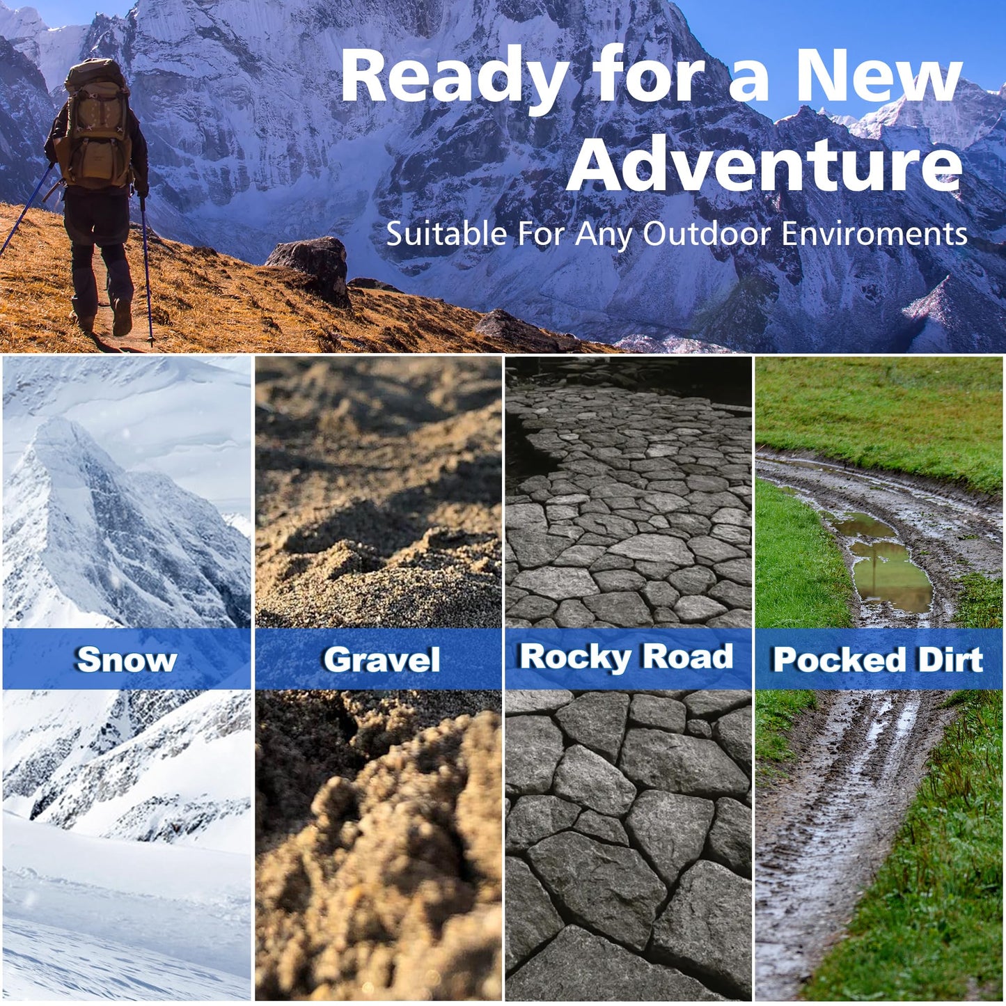 aiGear CNC Machined Walking Stick and Anti Skid Rubber Tip 8 Pack