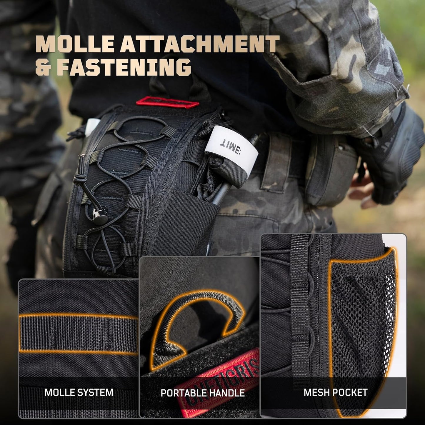 OneTigris IFAK Pouch - Large IFAK Molle Pouch Empty First Aid Bags Only Medical Trauma Kit Bag EMT Pouch MED Waist Bag for Outdoor