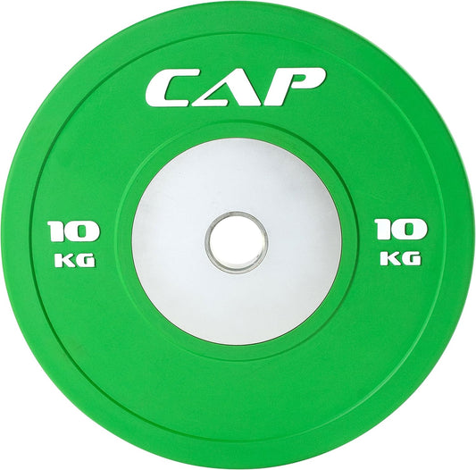 CAP Barbell Olympic Rubber Bumper Plate with Steel Hub 2" (Single), Green, 25-Pound