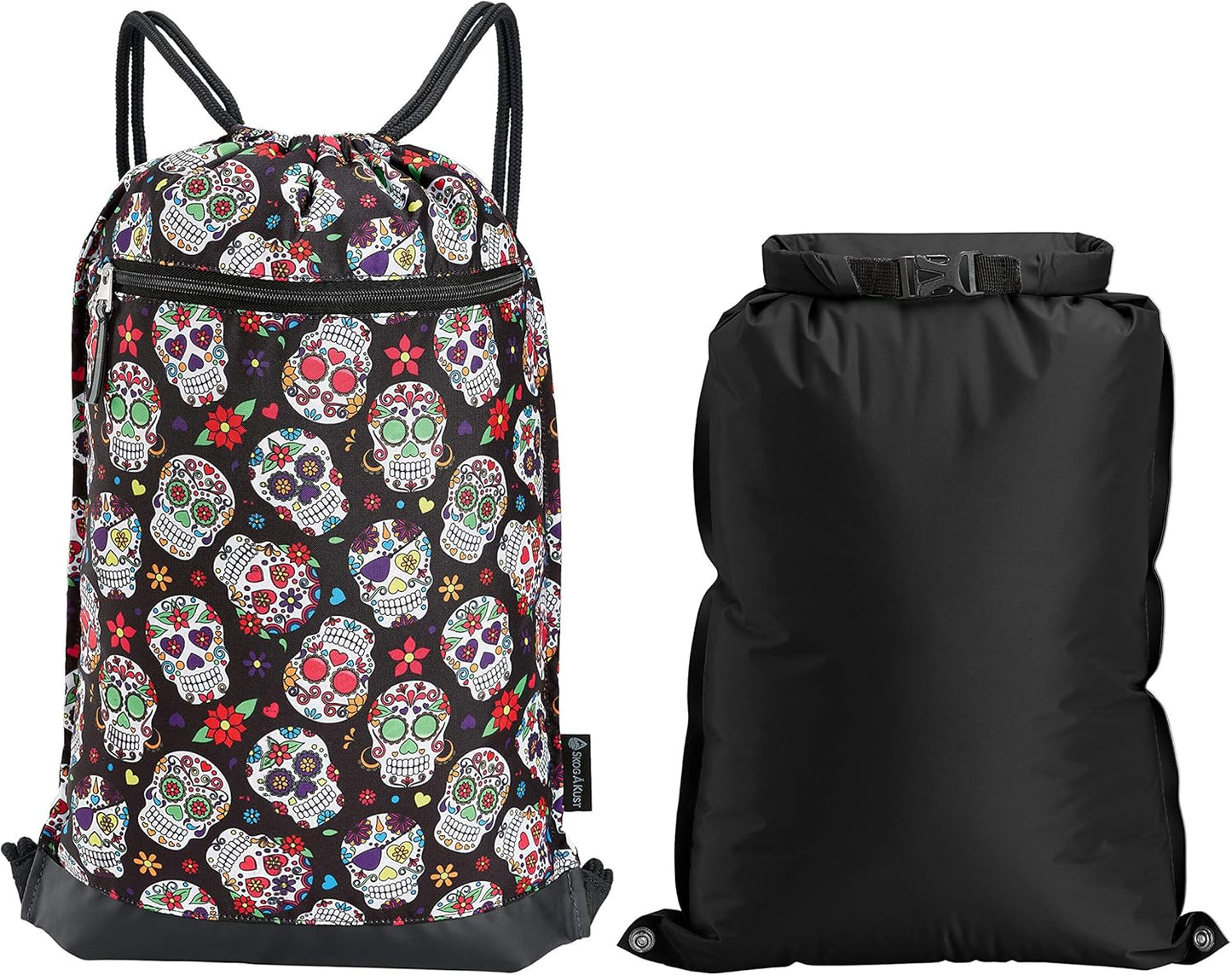 Skog Å Kust GymSak | Patented 2-in-1 Drawstring Cinch Bag with Removable Waterproof Dry Bag | Red