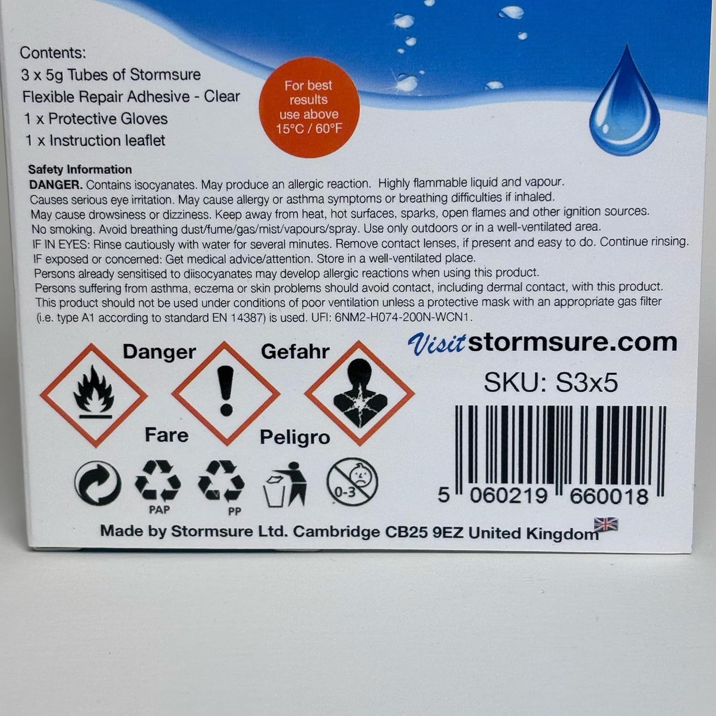Stormsure Flexible Repair Adhesive: 3 x 5g Clear Glue - Highly Durable, Waterproof Glue for All Repairs