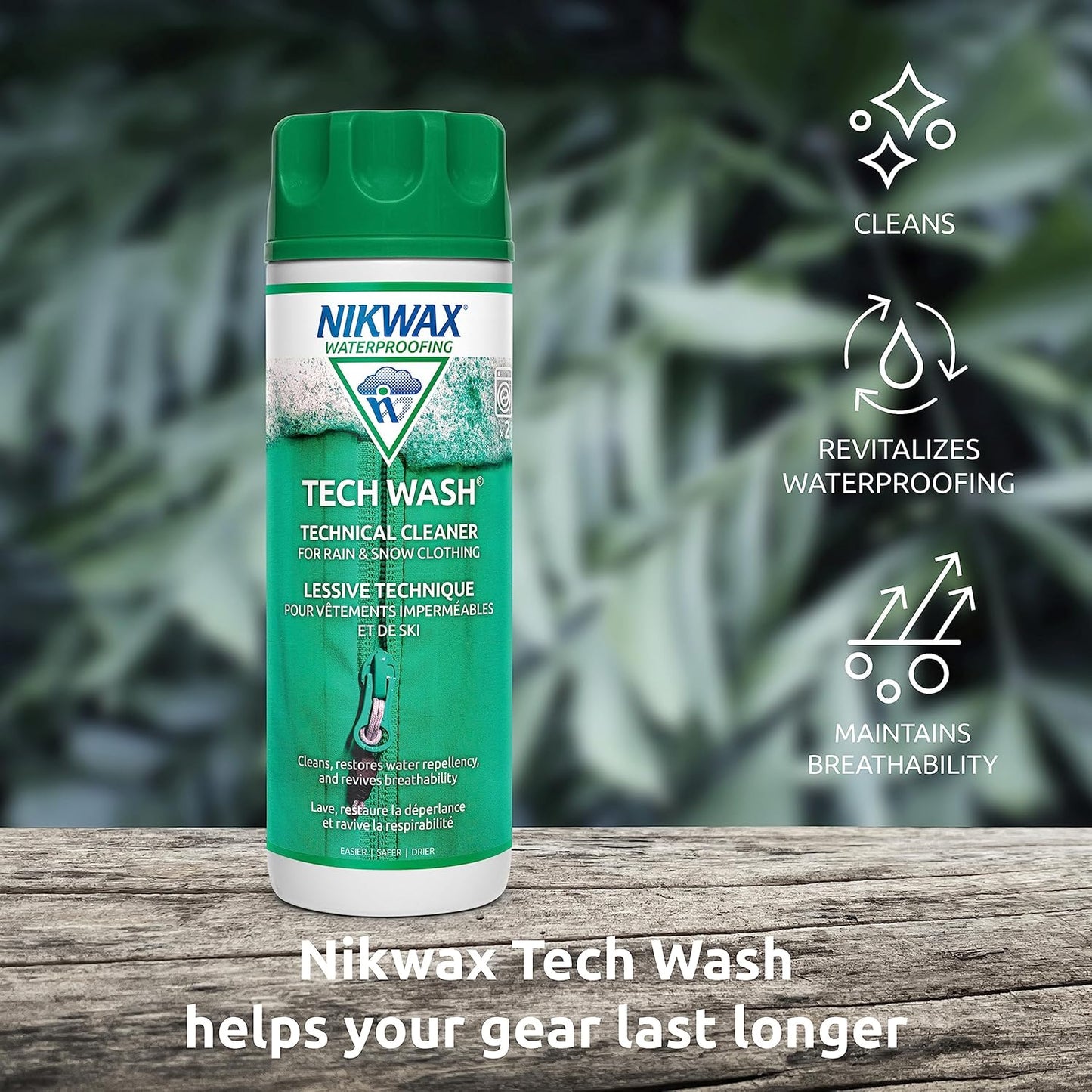 Nikwax Tech Wash 169 fl. oz., Technical Cleaner for Jackets and Outerwear, Restores Waterproofing in Rain, Ski, and Snow Gear, Safe for Gore-Tex and DWR