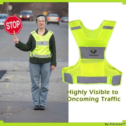 High Visibility Reflective Running Vest - 360° Safety Gear with Adjustable Closure & Pocket