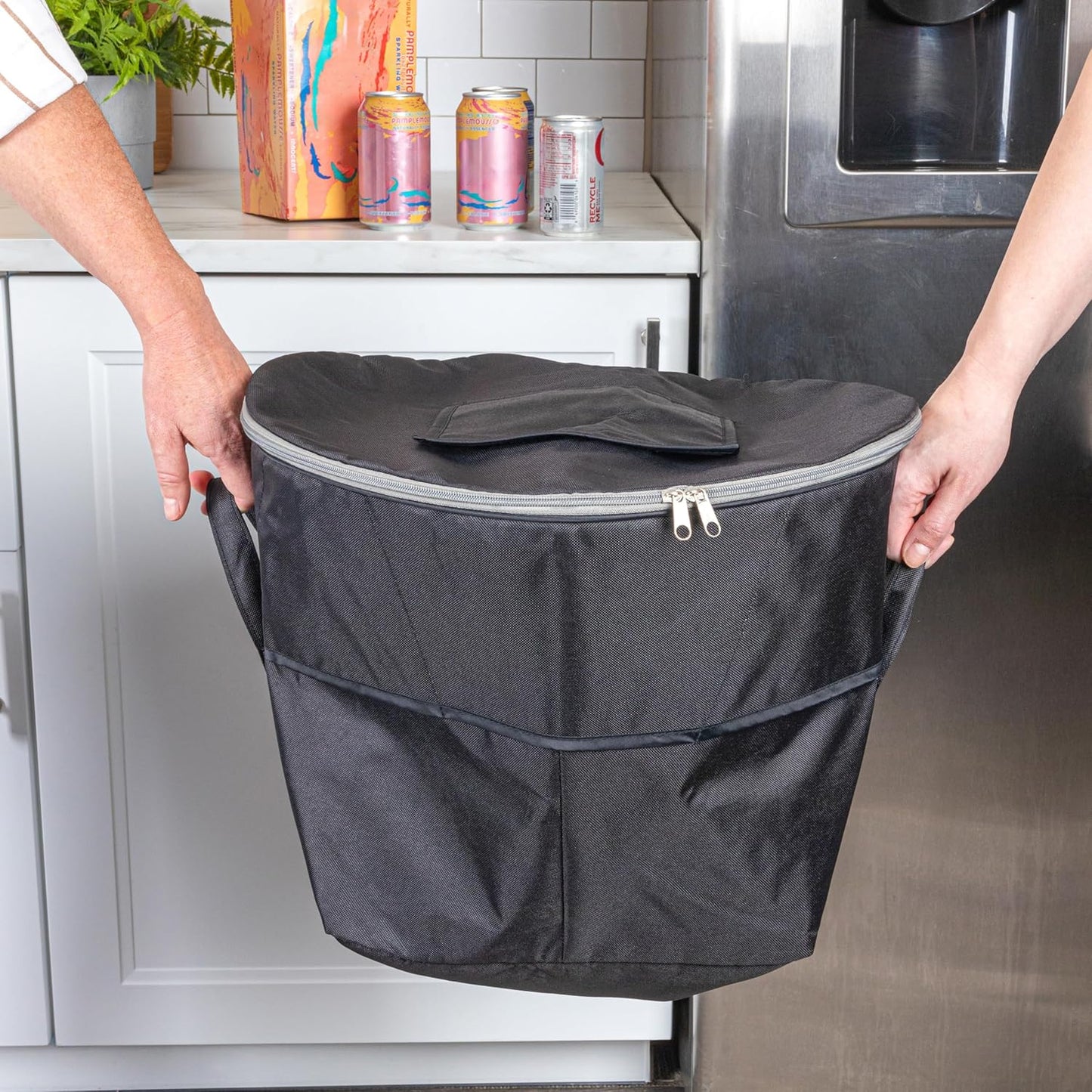 Thermal Standing Cooler with Travel Bag - Heavy-Duty Polyester Household Essential