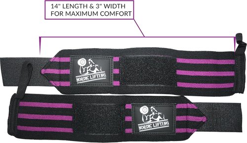 Durable Nordic Lifting Wrist Wraps with Thumb Loop - 2 Pairs for Weightlifting, Powerlifting & CrossFit