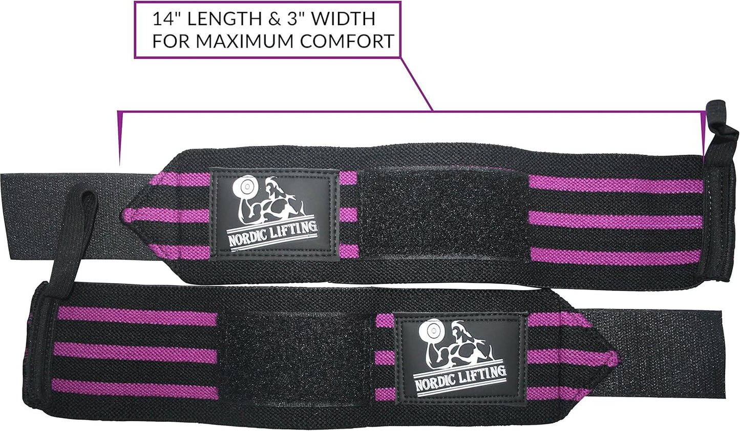 Wrist Wraps (1 Pair/2 Wraps) for Weightlifting/Cross Training/Powerlifting/Bodybuilding - for Women & Men - Premium Quality Equipment for The Absolutely Best Hand Strength & Support - 1 Year Warranty