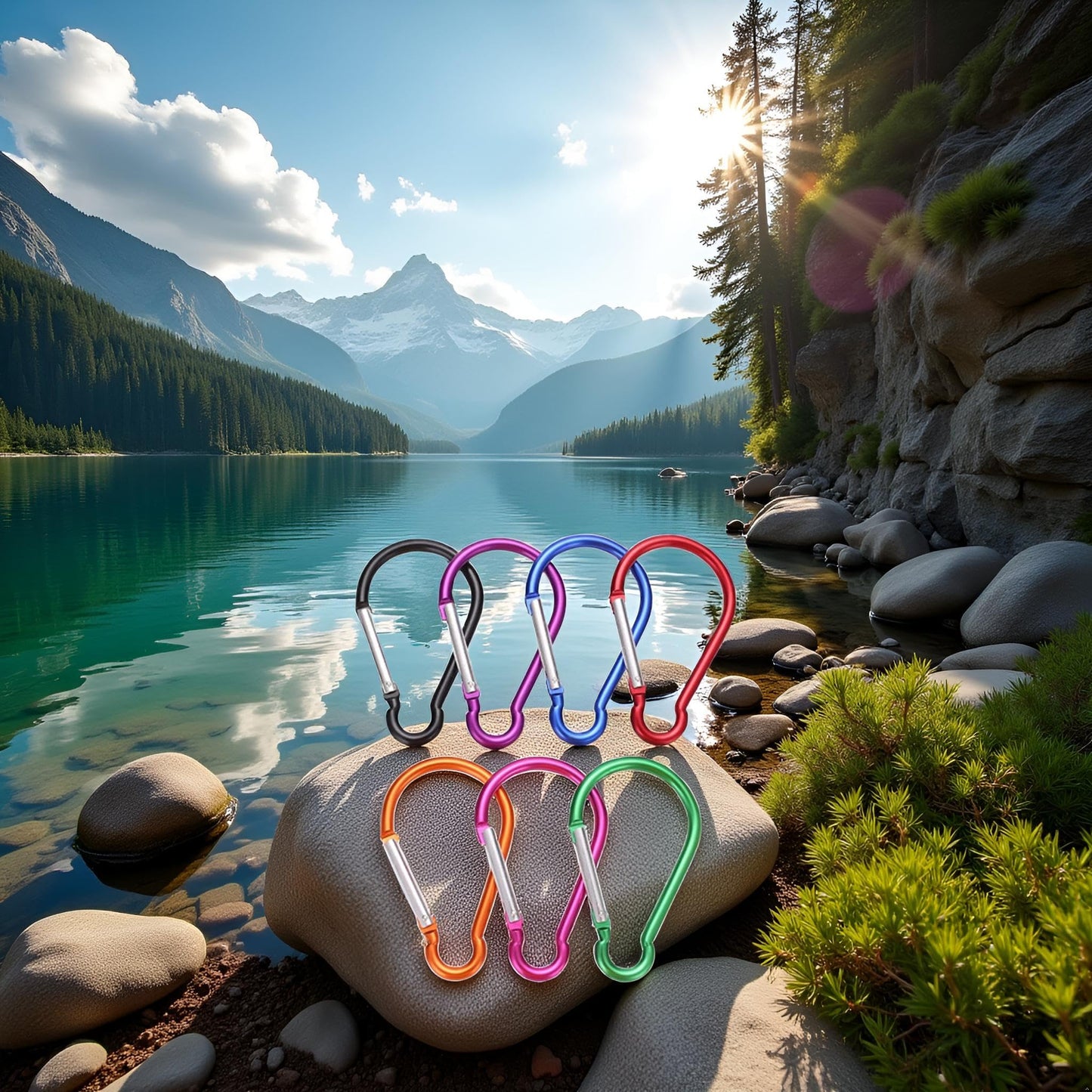 5Pcs Carabiner Clip 4" Aluminum Carabiner Clip Big Spring Snap Key Chain Hook Caribeaner for Outdoor Use Carabeaner Keychain Clip Great for Outdoors Keychains and Gear Organization，Accessory