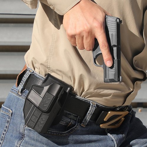 OWB Holster for Glock 43 43X 48, G43X MOS, G48 MOS, Adjustable Tightness Paddle Holster Optic Cut, Index Finger Release Right Hand, Black
