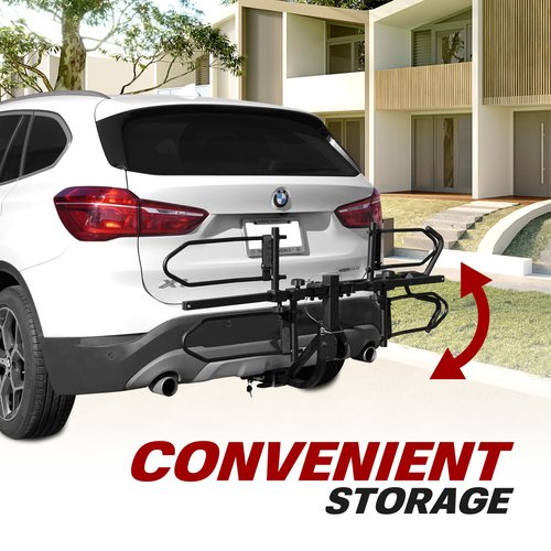 BV Bike Hitch Mount Rack Carrier for Car, Truck, SUV - Tray Style Smart Tilting Design (Standard/Fat Tire 2 Bike)