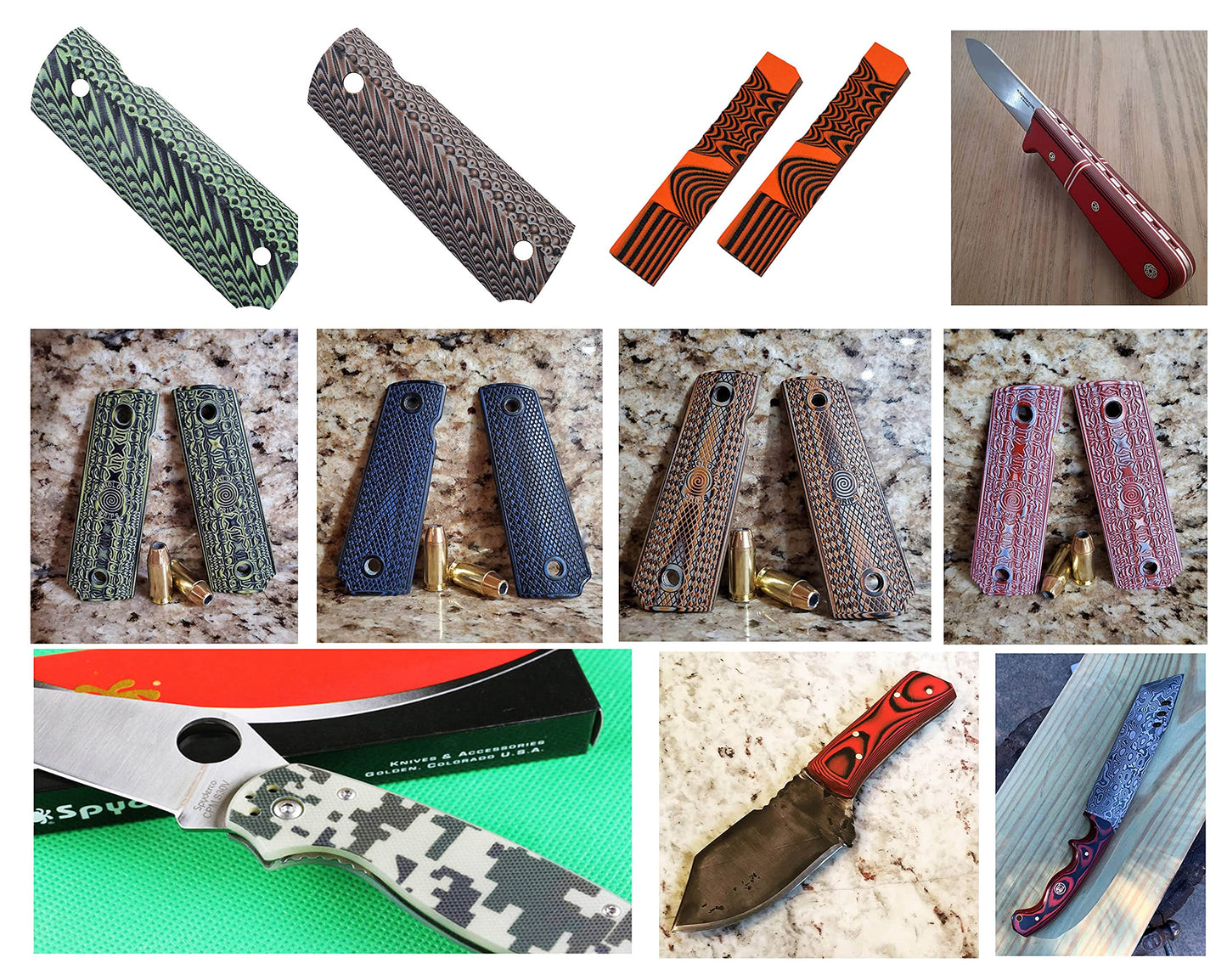 HAISDA Blue G10 Scales knife Handle Material Knifemakers Sword DIY Slabs Grips Micarta Blanks Slabs Material pack of 2