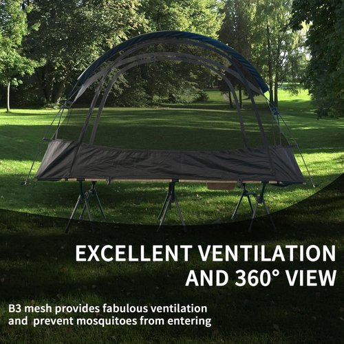 TENPLAY Cot Camping Tent,Backpacking 3 Way Tent,1 Person Solo Tent,Quick Setup,70D Nylon,pu5000mm,UV Cut,7001 Aluminium,Ultralight,Compact,Outerdoor,Hiking,Travel,Mountaineering(Green