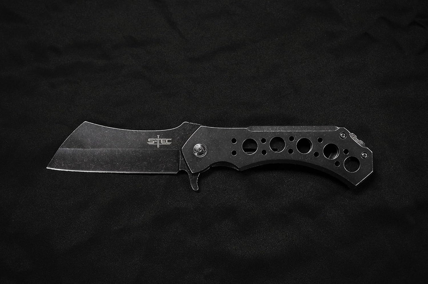 S-TEC 12-inch Rugged Chef Field Tactical Folding Cleaver (Stonewashed)