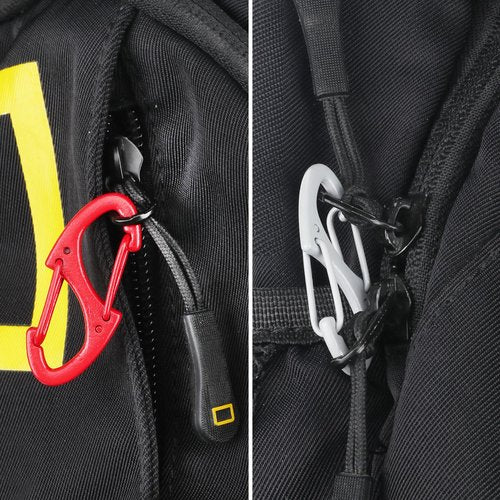 SWATOM 20PCS S Double Sided Mini Carabiner Clip Small Dual Wire Gate Carabiners Keychain Clasp Snap Hooks Tiny Key Clips EDC Accessories for Outdoor Camping Fishing Hiking (Mix Colors 20P)