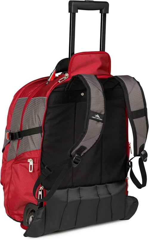 High Sierra XBT Business Rolling Backpack - Stylish Carmine & Black, One Size