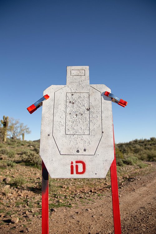 Infinite Defense Self-Healing Infinity Target - Shooting & Archery Competition Style Reuasble Rubber Target Lasts for Thousands of Rounds, Reactive Hits, Weather Proof, No Ricochet, Up to .50 BMG