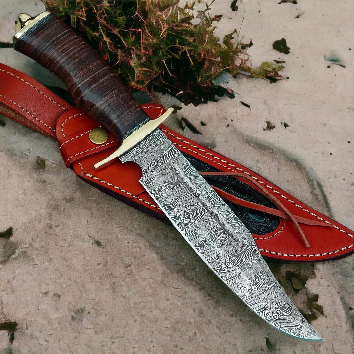 Custom Handmade D2 Steel 15.00 Inches Hunting Knife - Beautiful Rose Wood Handle (REG -1118)