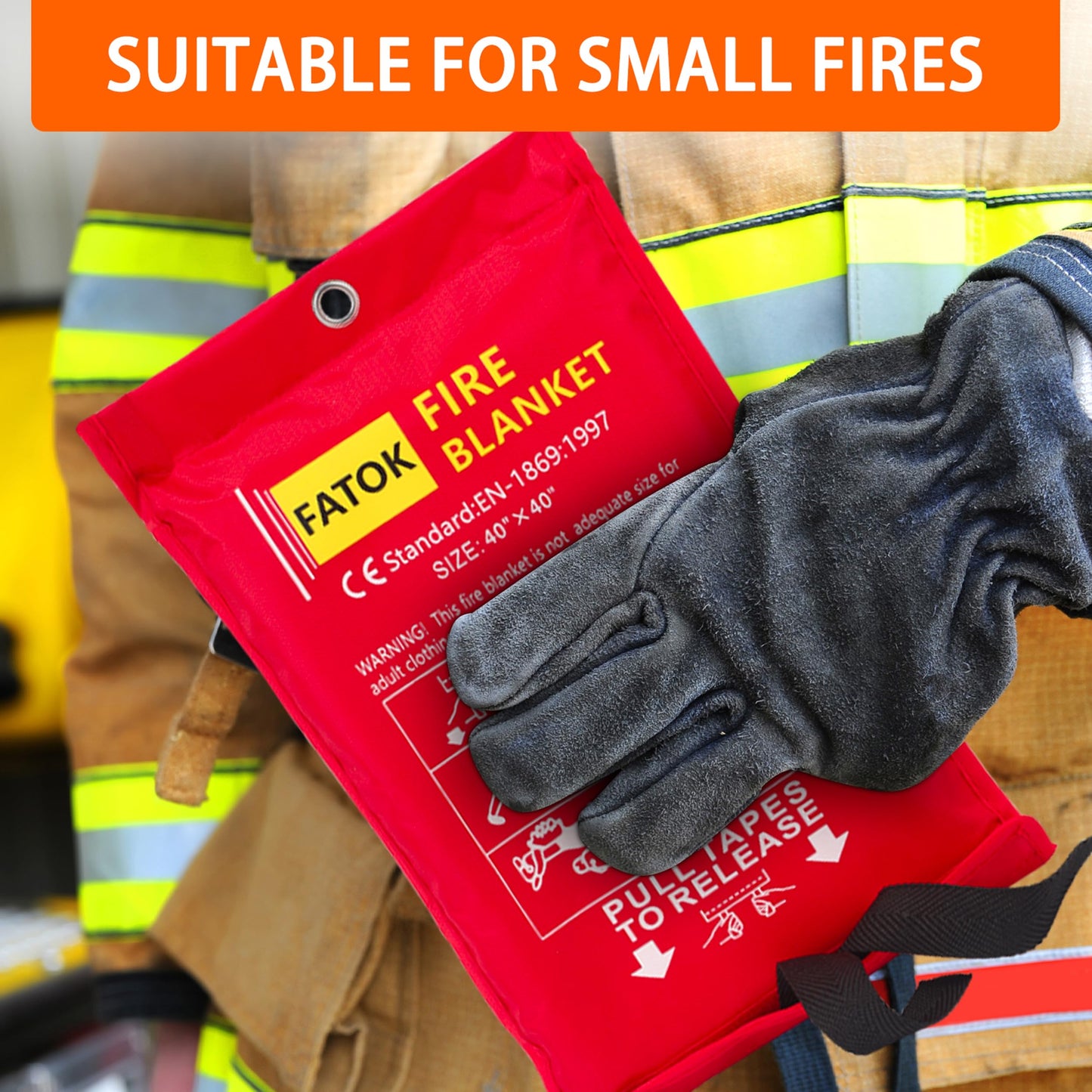 FATOK Kitchen Fire Blanket for Home Safety 2 Pack Emergency Fire Suppression Blankets for Kitchen, 40” x 40” Fiberglass Fire Blankets (2-Pack)